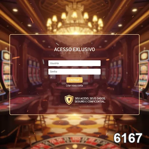 Tela de login exclusiva do 6167 para jogos ao vivo.