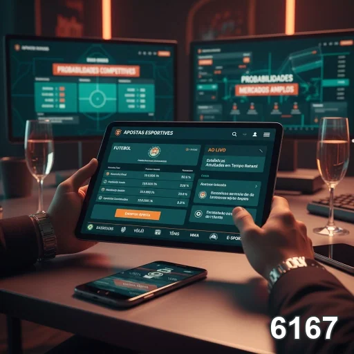 Usuário acessando app do 6167 com jogos VIP e slots.