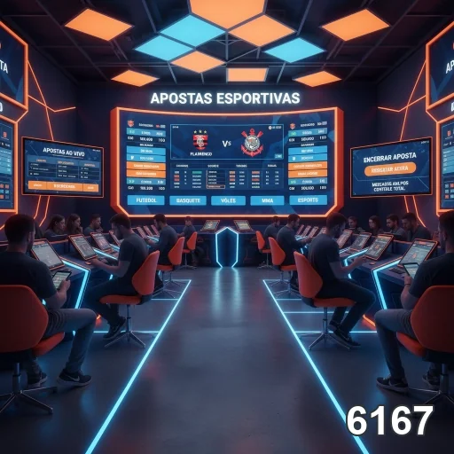 Ambiente de apostas esportivas ao vivo na plataforma 6167.