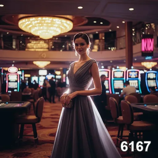 Jogadora VIP em cassino luxuoso no 6167.