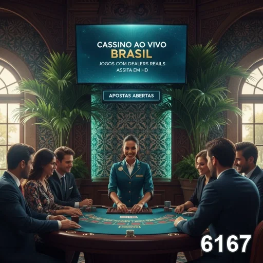 Jogadores interagem com dealers ao vivo na plataforma 6167.