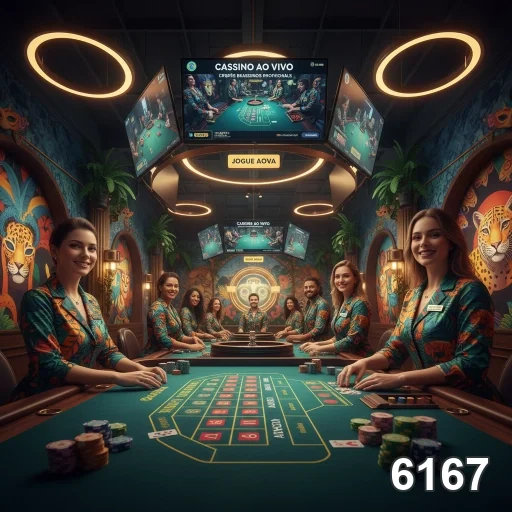 Mesa de cassino ao vivo com dealers interativos no 6167.