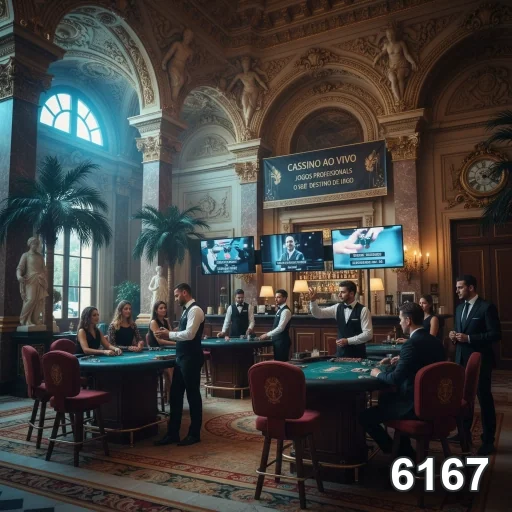 Jogadores em um cassino ao vivo na plataforma 6167.