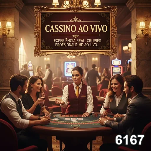 Jogadores desfrutam de cassino ao vivo no 6167 com dealers.