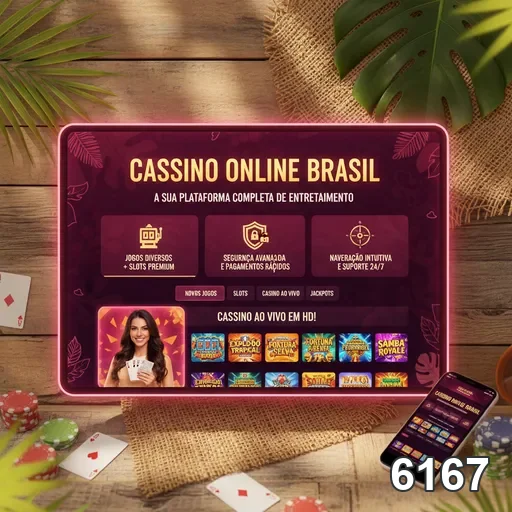 Tela de cassino online da 6167 com jogos e suporte VIP.