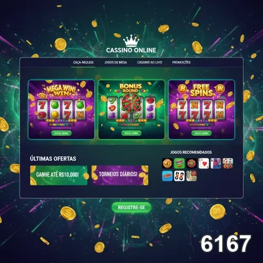 Interface da plataforma 6167 com serviços VIP destacados.