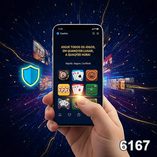 Usuário acessando jogos de cassino no celular 6167.