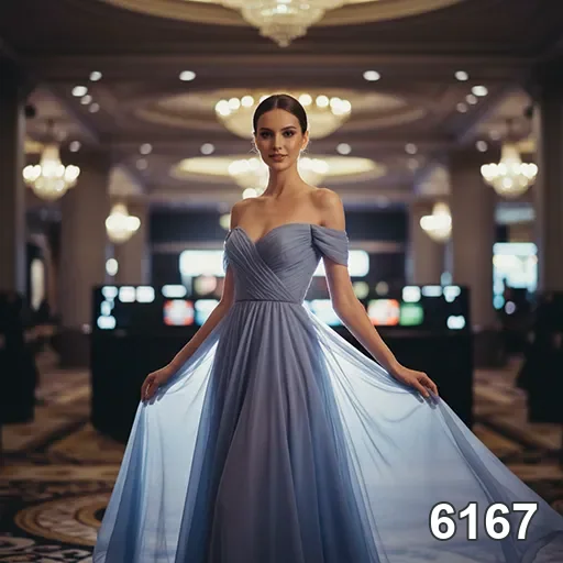 Usuária do 6167 em ambiente de cassino elegante.