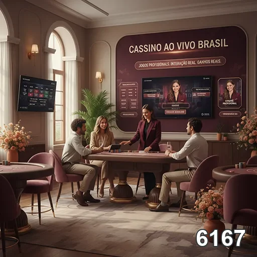 Jogadores interagem com dealers ao vivo no 6167.