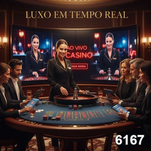 Dealer interativa em jogo ao vivo no 6167 com luxo.