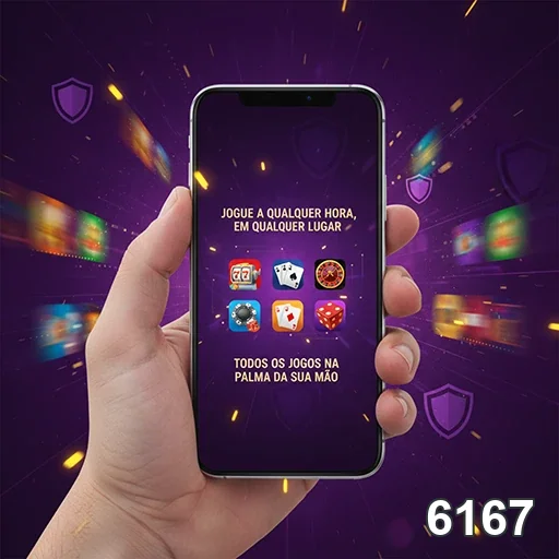 Tela do 6167 exibindo jogos de slots e mensagens VIP.