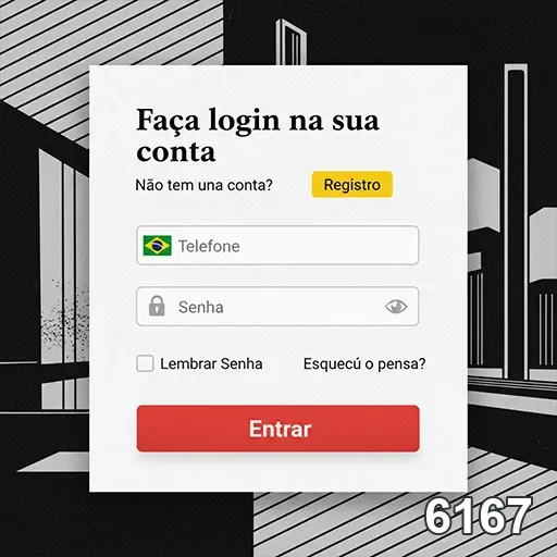 Tela de login do aplicativo 6167 para acesso rápido.