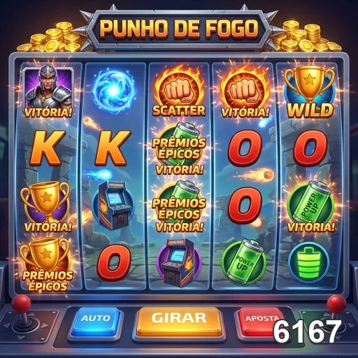Máquina slot 'Punho de Fogo' no site 6167 com vitórias.