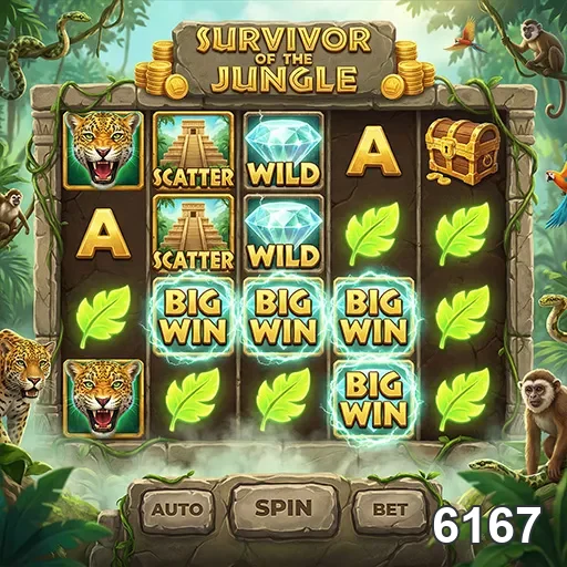 Tela do jogo Survivor of the Jungle no site 6167.