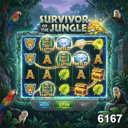 Slot game Survivor of the Jungle disponível em 6167.